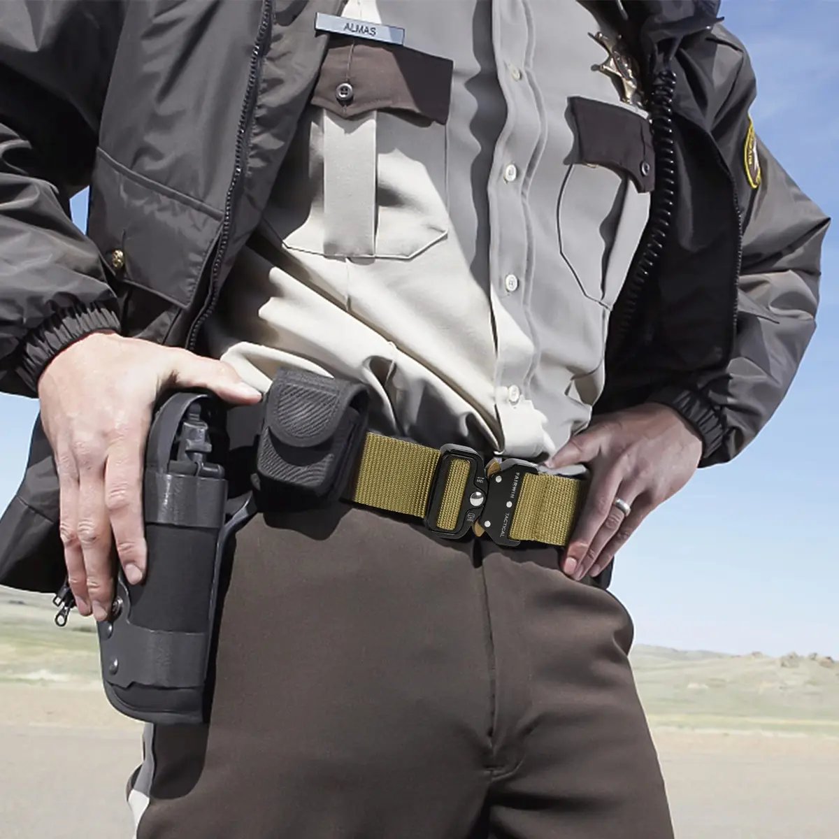 FAIRWIN Men's Tactical Belt 1.5 inch (3.8cm) Rigger Belt with Quick Release Buckle | Heavy Duty Nylon Web Belt for EDC and Outdoor Use - view 2