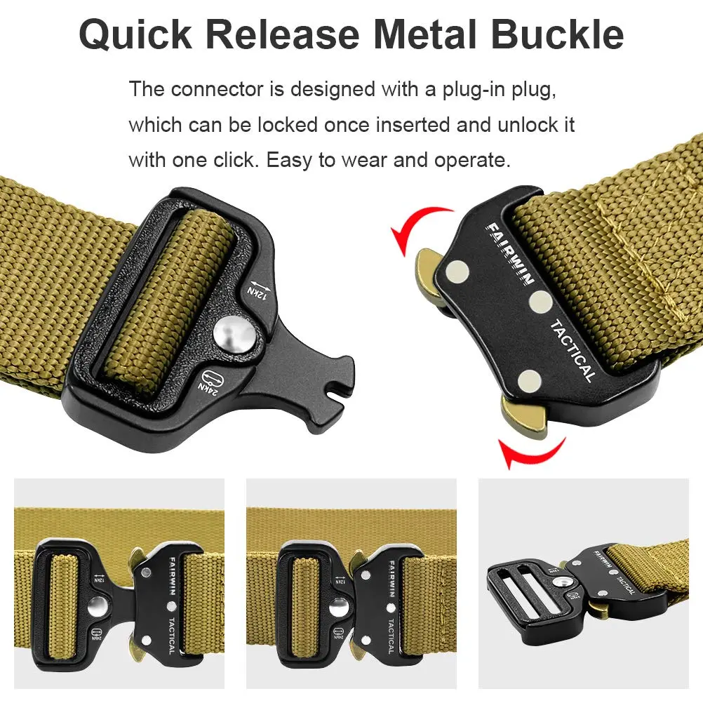 FAIRWIN Men's Tactical Belt 1.5 inch (3.8cm) Rigger Belt with Quick Release Buckle | Heavy Duty Nylon Web Belt for EDC and Outdoor Use - view 4
