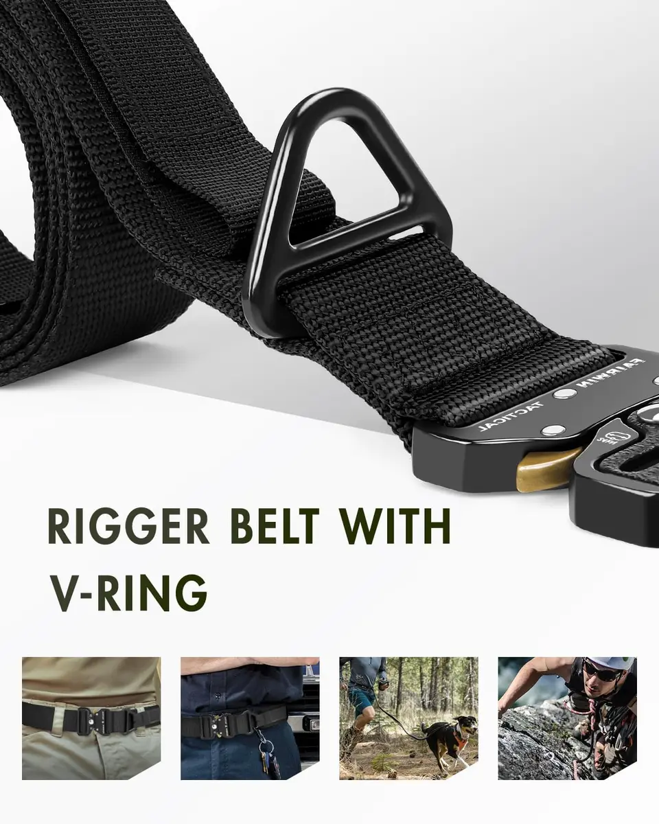 FAIRWIN Men's Tactical Belt 1.5" (3.8cm) Width, 53" (135cm) Length | Heavy Duty Nylon Web Belt with Quick Release Buckle - view 3