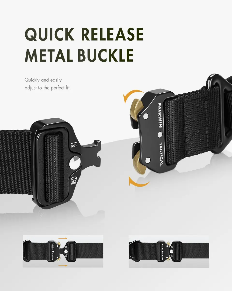 FAIRWIN Men's Tactical Belt 1.5" Heavy Duty Nylon Web Belt for Men | Military & Work Use - view 2