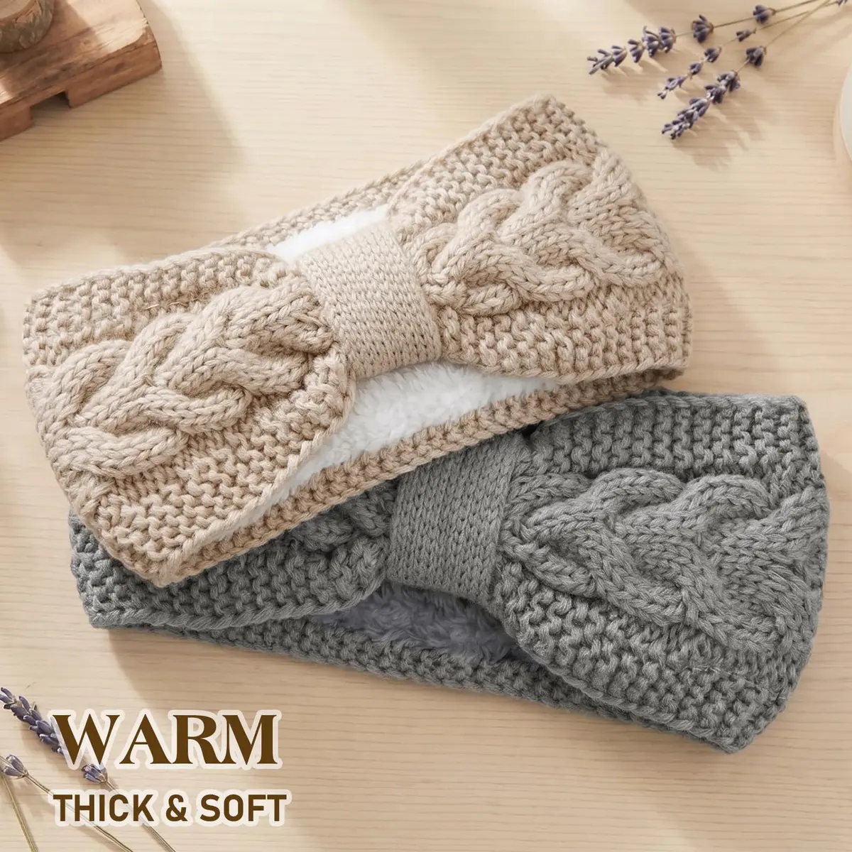 Chalier Winter Headbands for Women, Crochet Ear Warmer Headband, Mix B | Soft Stretchy Yarn, Trendy & Warm - view 2