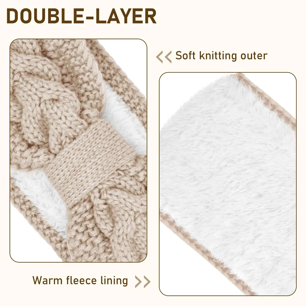 Chalier Winter Headbands for Women, Crochet Ear Warmer Headband, Mix B | Soft Stretchy Yarn, Trendy & Warm - view 4