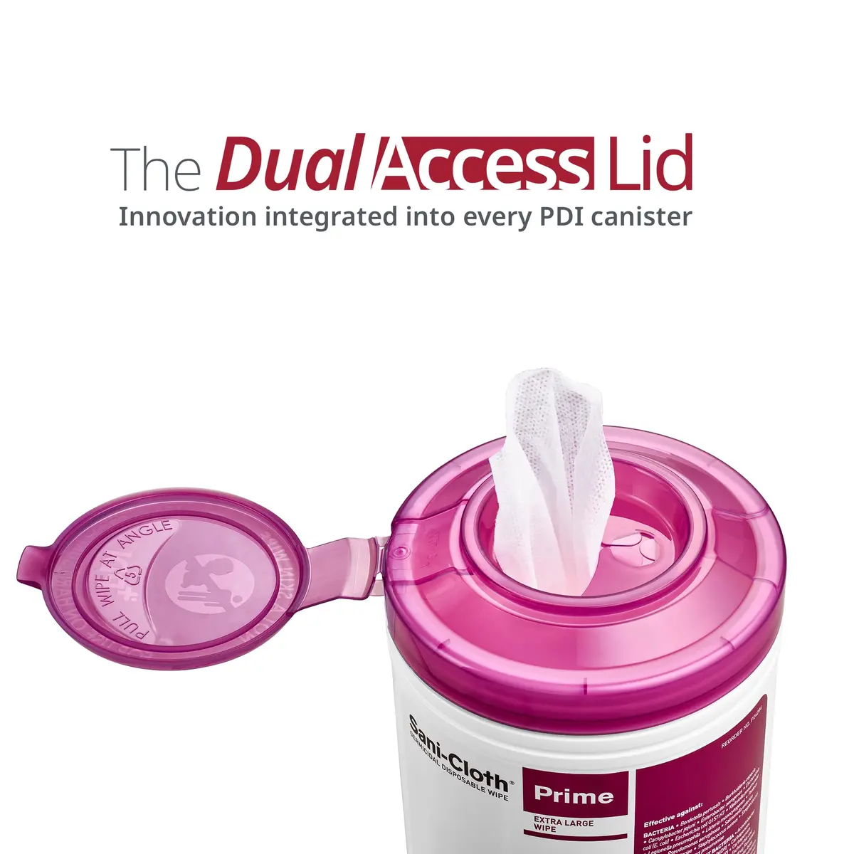 PDI Sani-Cloth Prime Germicidal Wipe 160/Canister | 1-Minute Disinfection, Hospital Grade, Large 6" x 6.75" - view 2