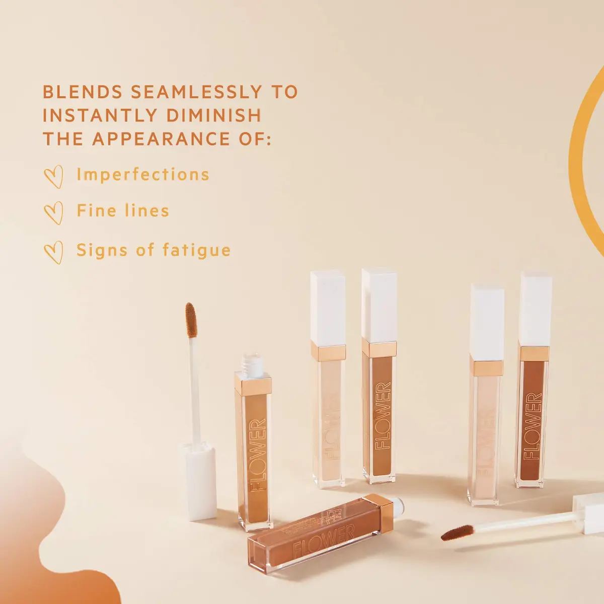 FLOWER Light Illusion Full Coverage Concealer 0.2 Fl Oz | Diffuses Dark Circles & Blemishes - view 2