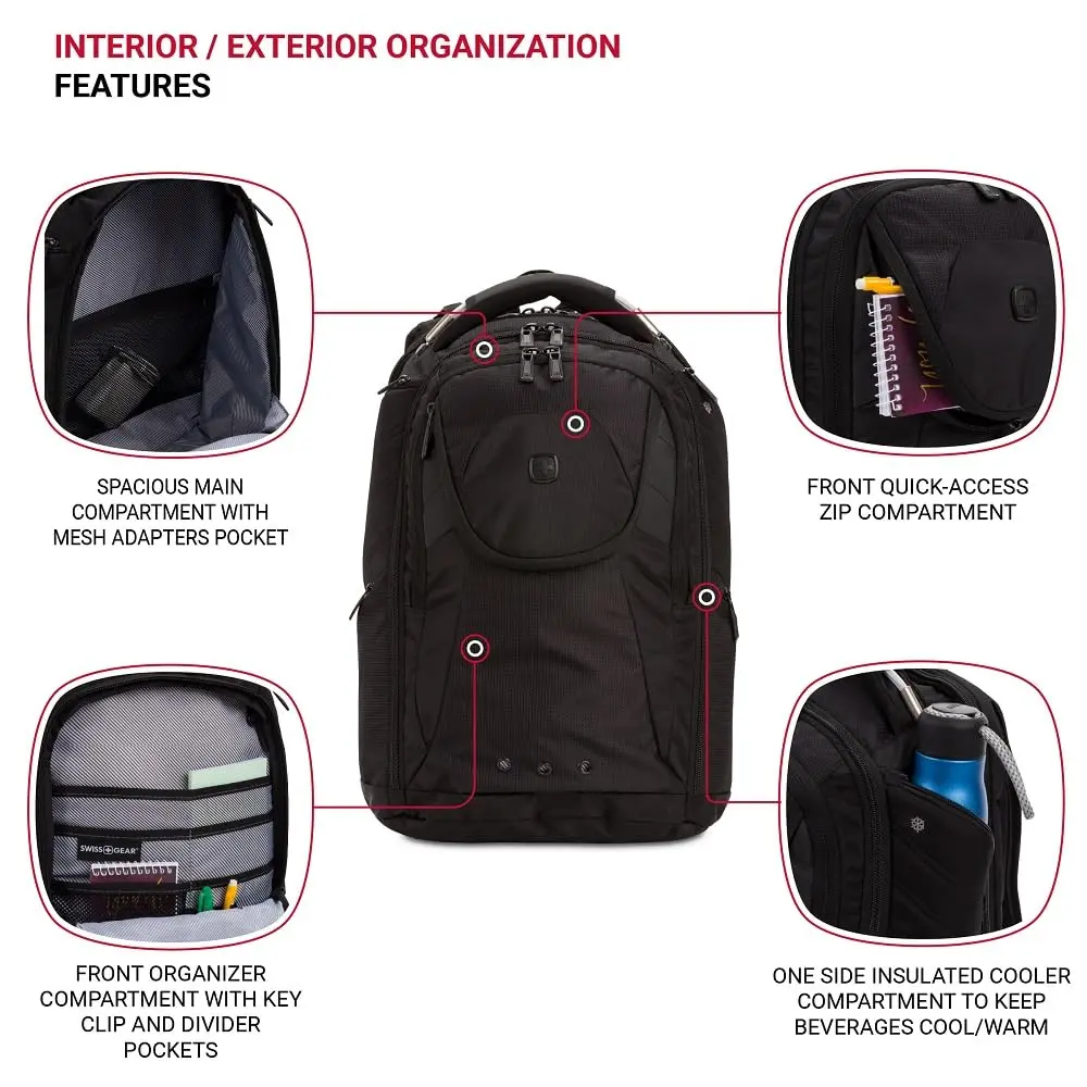 SwissGear 2762 ScanSmart Laptop Backpack Fits Most 16 Inch Laptops | TSA Friendly, Work & School, Black - view 5