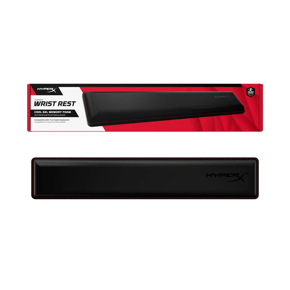HyperX Wrist Rest Full Size Cooling Gel Memory Foam Black | Ergonomic Keyboard Accessory - main product image