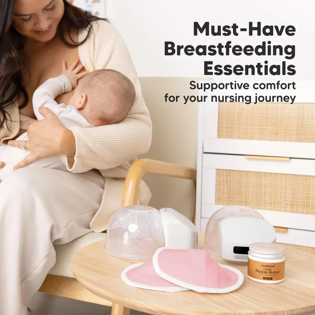 KeaBabies Organic Nursing Pads, 14 Washable Breast Pads, Wash Bag (Pastel Touch, L 5" / 12.7cm) | 3-Layer Absorbent Bamboo for Leak Protection - view 9