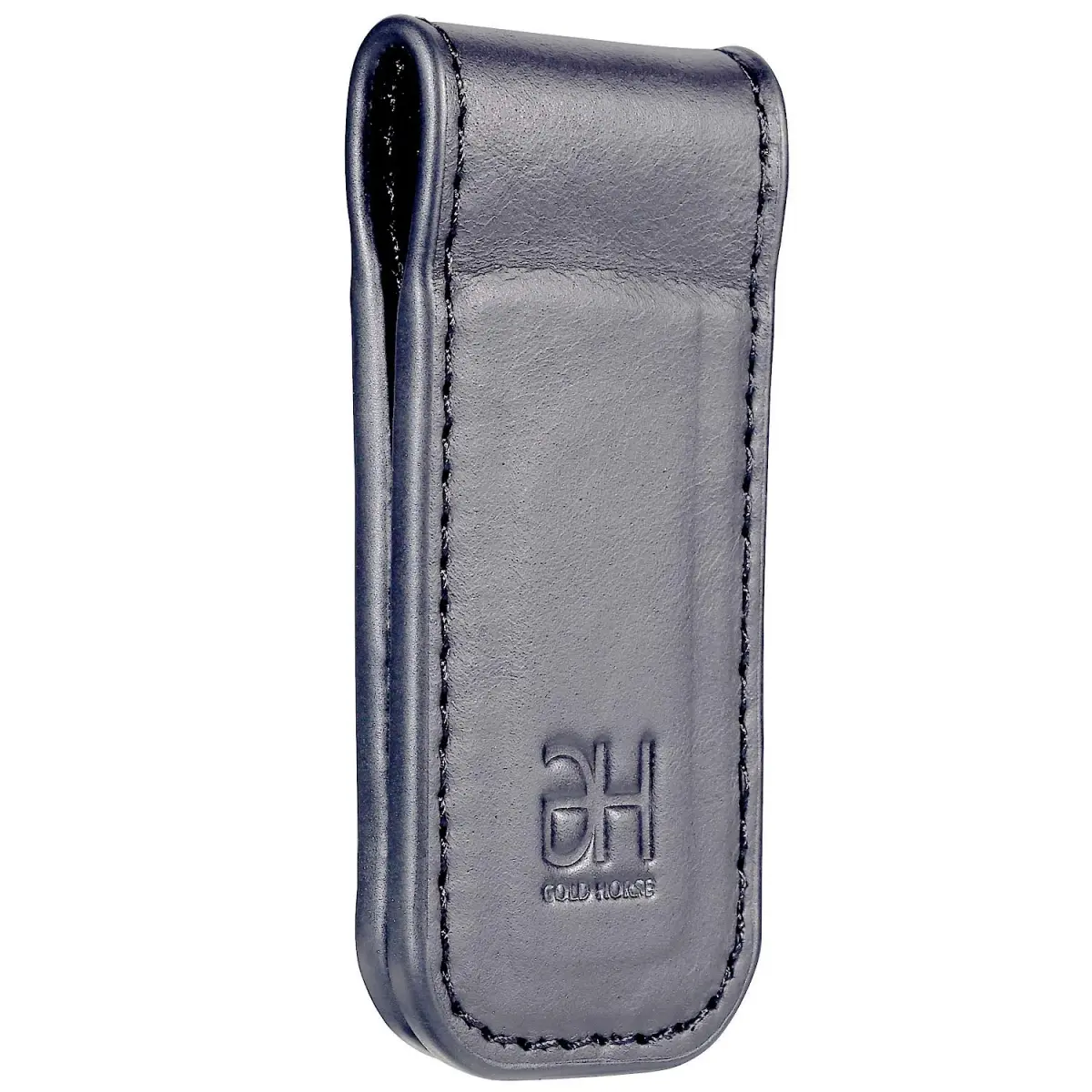 GH GOLD HORSE Slim Magnetic Money Clip Genuine Leather Business Card Holder for Men (Grey) | Holds 10-15 Bills & Cards - view 2
