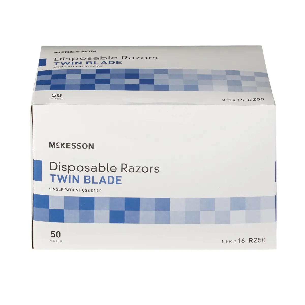 McKesson Disposable Razors Twin Blade Stainless Steel Blue 50 Count | Close, Safe Shave - view 7