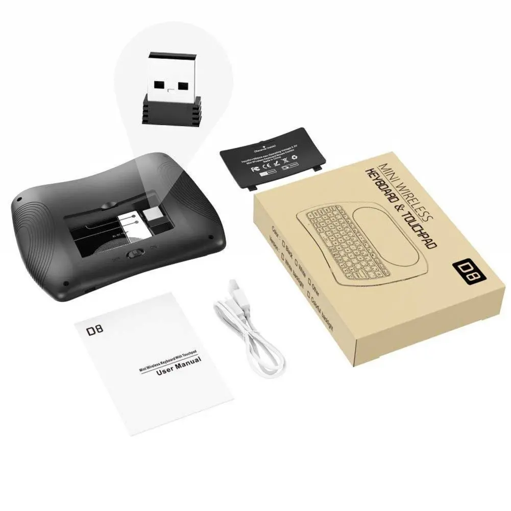 Dupad story D8 Mini Wireless Keyboard with Touchpad | Colorful Backlit, Handheld Remote, Wide Compatibility - view 7