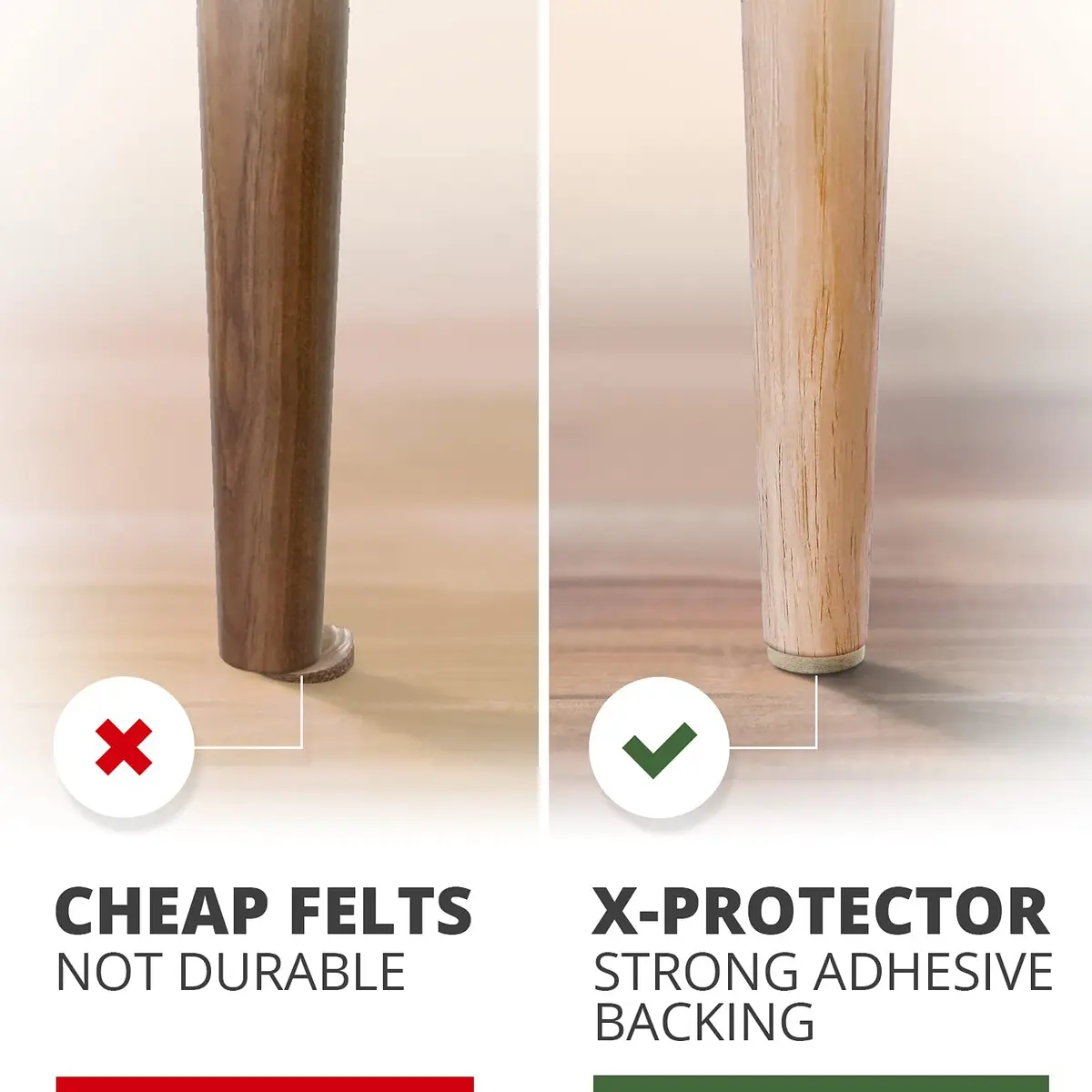 X-Protector 235 PCS Felt Furniture Pads | Heavy Duty Floor Protectors for Hardwood, Laminate & Tile - view 4