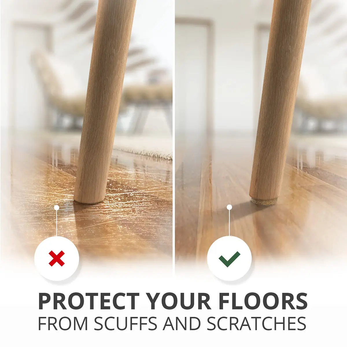 X-Protector 235 PCS Felt Furniture Pads | Heavy Duty Floor Protectors for Hardwood, Laminate & Tile - view 3