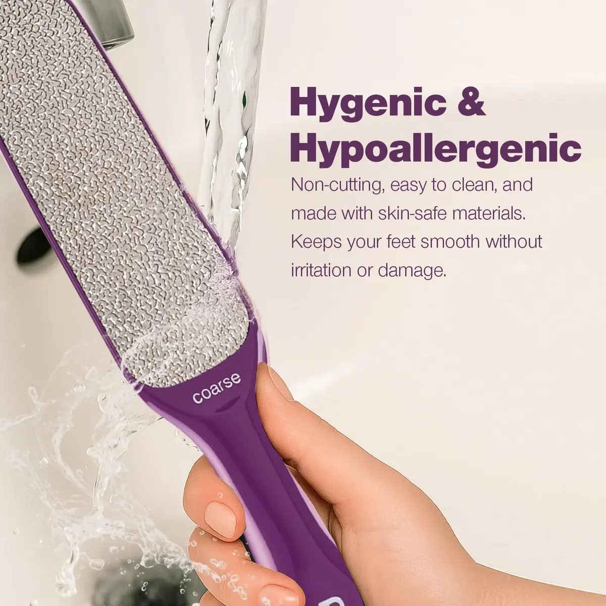 Probelle Double Sided Nickel Foot File Callus Remover, Purple | Safe, Hypoallergenic Pedicure Tool for Dry Feet - view 5