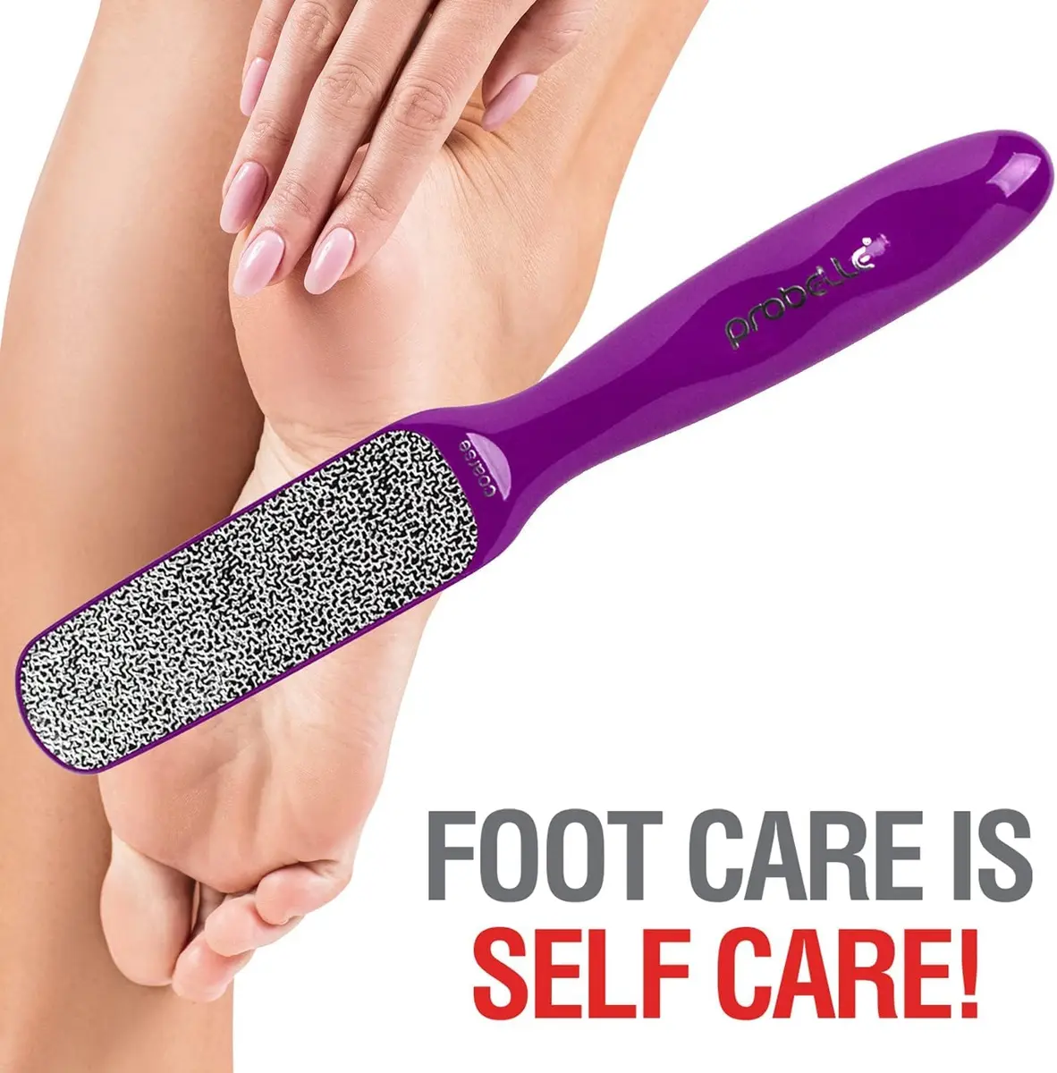 Probelle Double Sided Nickel Foot File Callus Remover, Purple | Safe, Hypoallergenic Pedicure Tool for Dry Feet - view 7