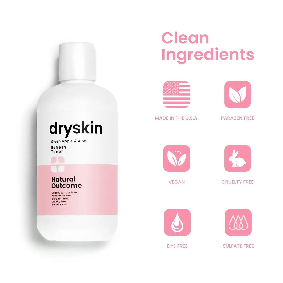 Natural Outcome Hydrating Face Toner for Dry Skin 8 oz | Gentle Aloe & Witch Hazel Hydration - view 5