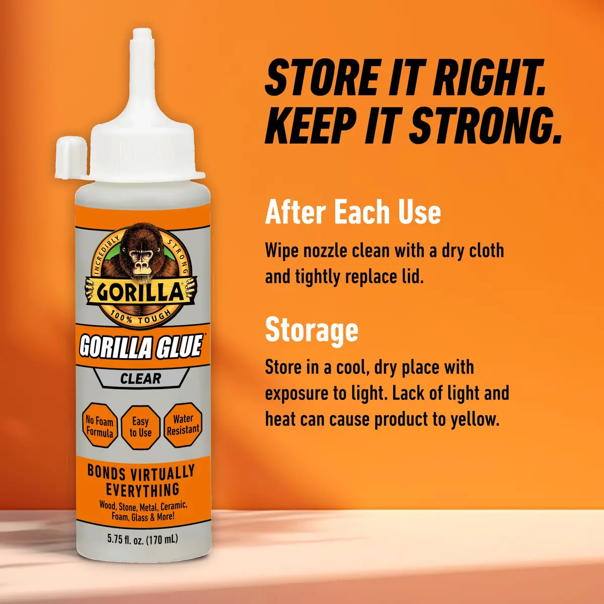 Gorilla Crystal Clear Glue, All Purpose, 5.75 oz Bottle | Strong, Discreet Bonding Solution - view 7