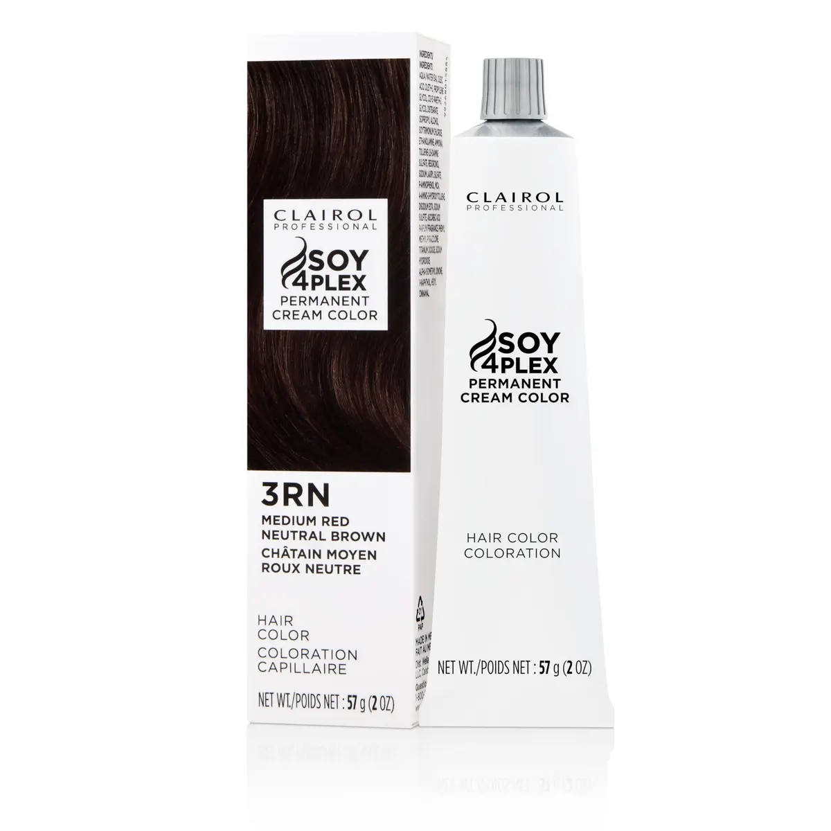 Clairol Professional Permanent Cream Hair Color 3rn Med Red Neutral Brown | 2 Oz | 100% Gray Coverage with Soy Complex - main product image