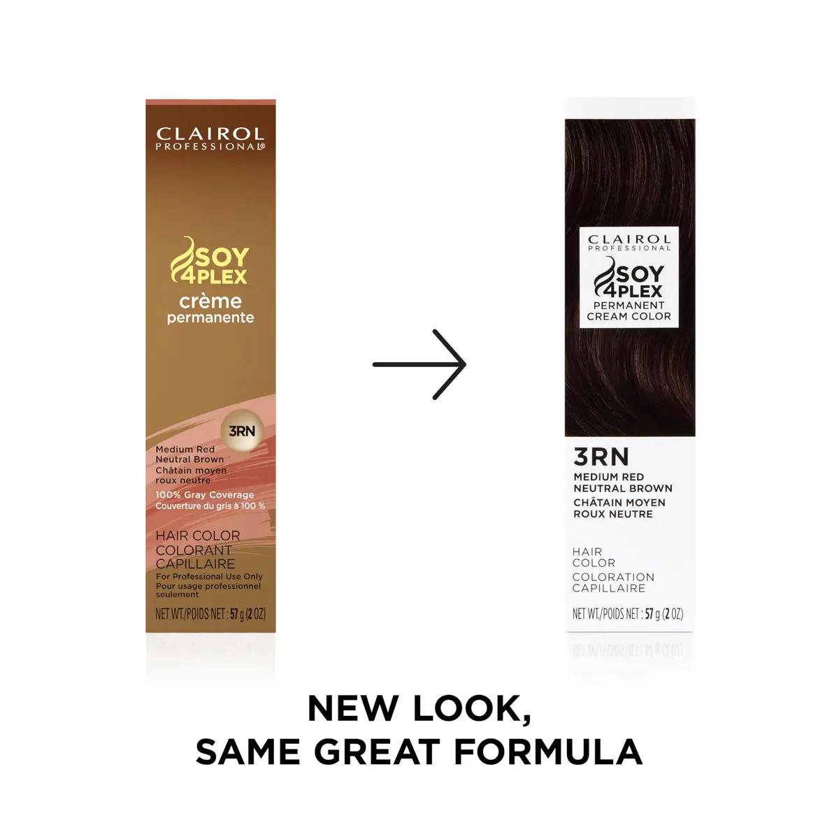 Clairol Professional Permanent Cream Hair Color 3rn Med Red Neutral Brown | 2 Oz | 100% Gray Coverage with Soy Complex - view 2