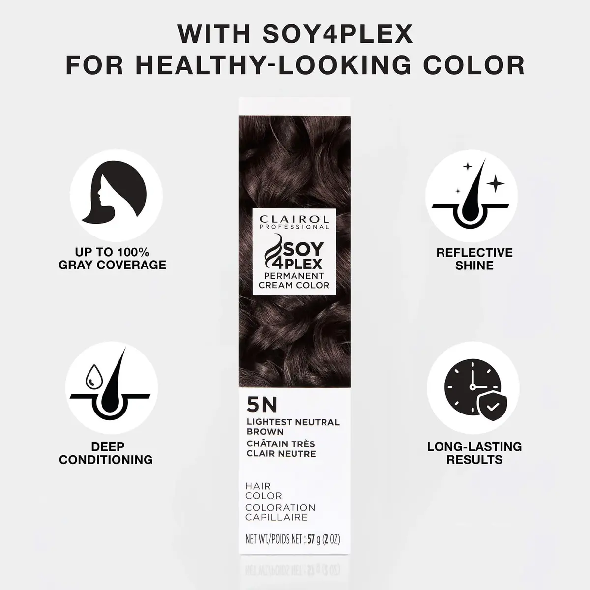Clairol Professional Permanent Cream Hair Color 3rn Med Red Neutral Brown | 2 Oz | 100% Gray Coverage with Soy Complex - view 4
