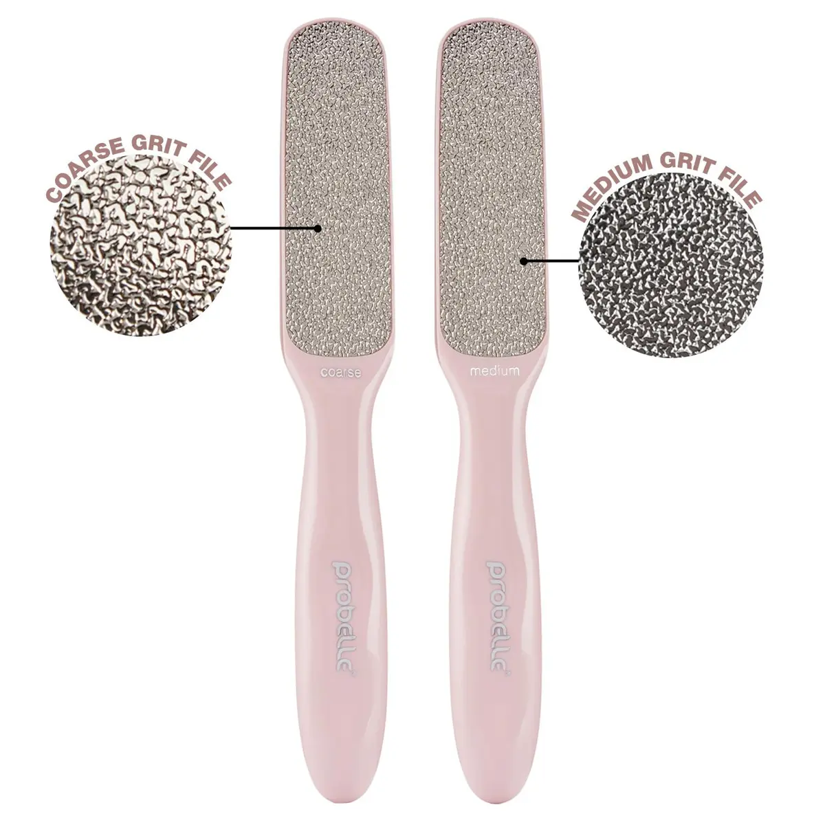 Probelle Double Sided Nickel Foot File Callus Remover, Pink | Safe, Hypoallergenic Pedicure Tool for Soft Feet - view 6