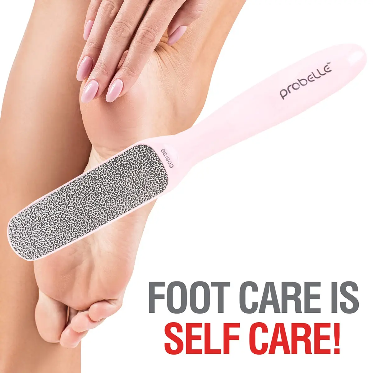 Probelle Double Sided Nickel Foot File Callus Remover, Pink | Safe, Hypoallergenic Pedicure Tool for Soft Feet - view 7