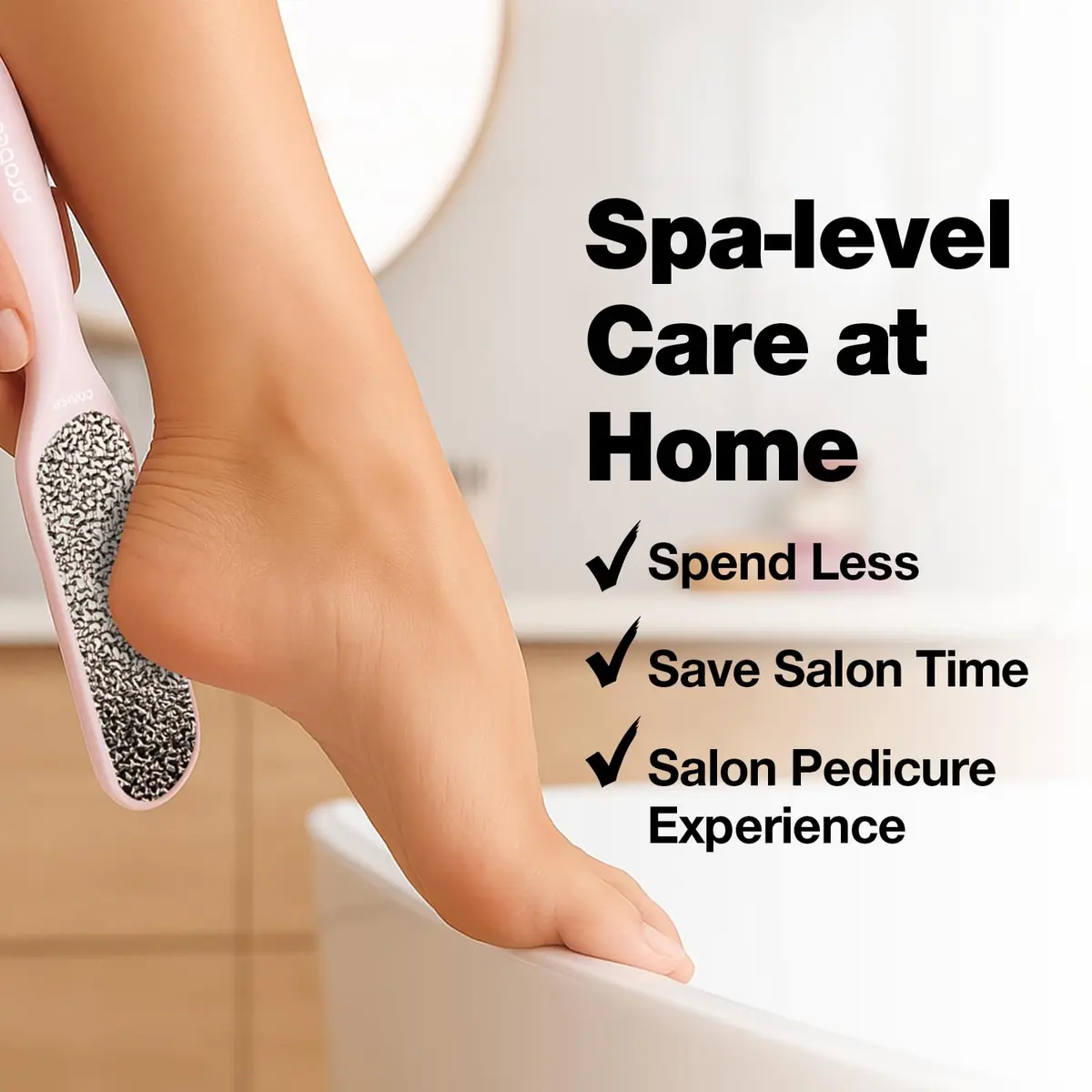 Probelle Double Sided Nickel Foot File Callus Remover, Pink | Safe, Hypoallergenic Pedicure Tool for Soft Feet - view 3