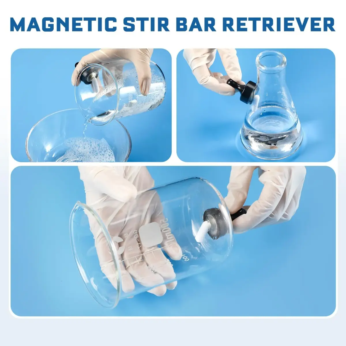 ANZESER Magnetic Stirrer Set with 4 Stir Bars & Retriever, 3000ml Capacity, 3000 RPM Speed | Corrosion-Resistant Aluminum Plate - view 7