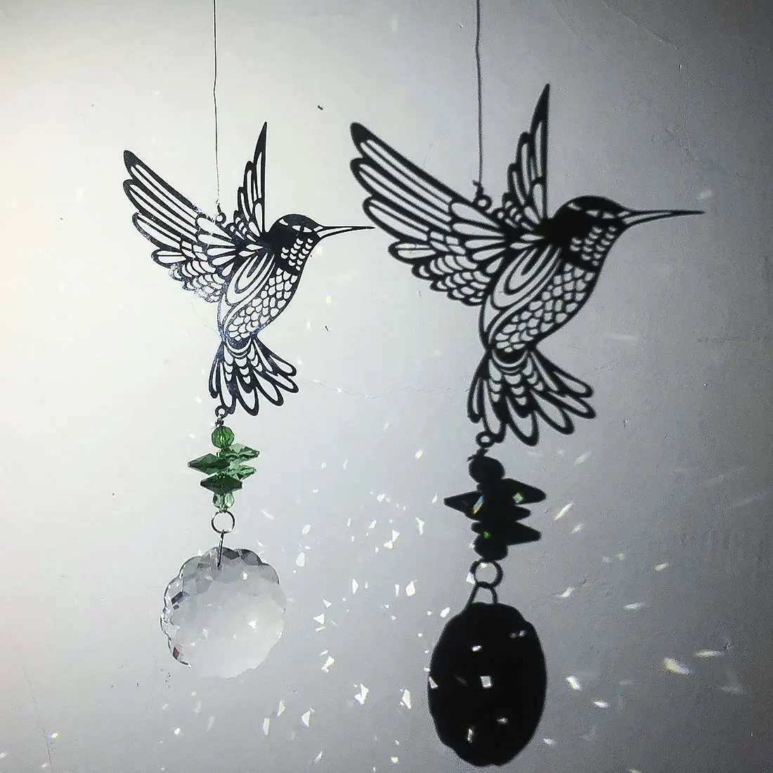 H&D HYALINE & DORA Crystal Hummingbird Flower Prism Window Suncatcher 41cm (16.1in) | Rainbow Maker Decor - view 4