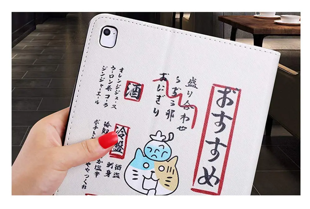 UnnFiko Cartoon iPad 5th/6th Gen 9.7-inch Case | Slim Lightweight Stand with Auto Sleep/Wake, Cat and Sushi Design - view 6