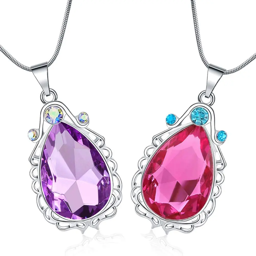 Vinjewelry Sofia the First Amulet and Elena Princess Necklace Twin Sister Teardrop Necklace Set (16-18 inches) - view 3
