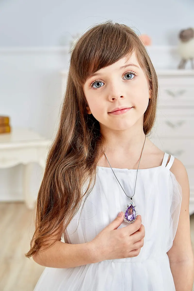 Vinjewelry Sofia the First Amulet and Elena Princess Necklace Twin Sister Teardrop Necklace Set (16-18 inches) - view 4