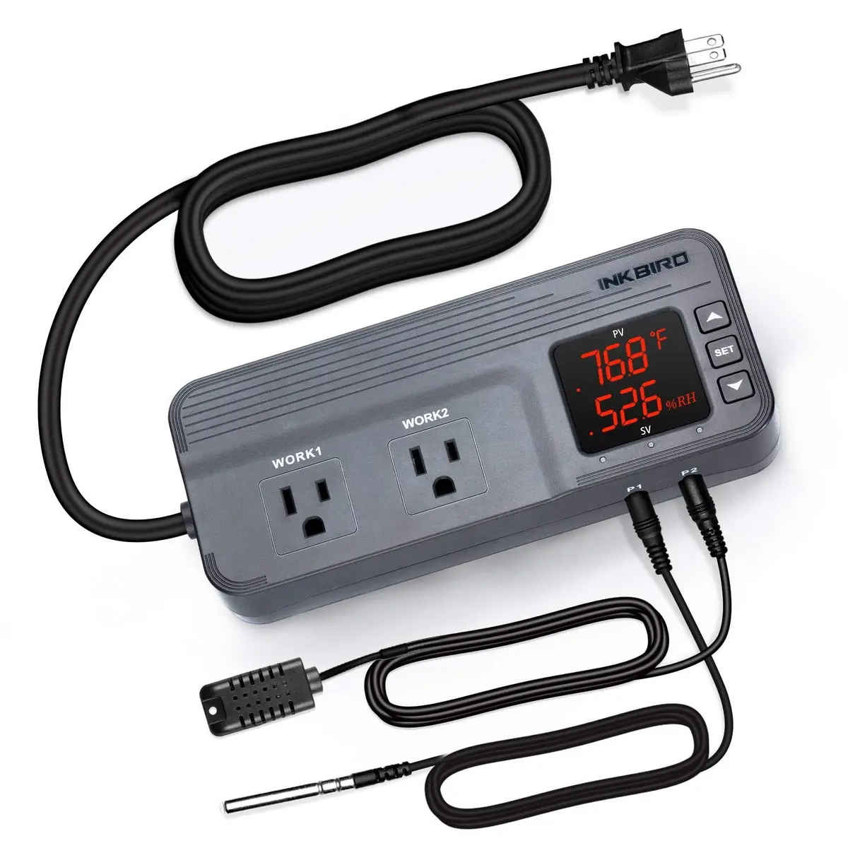 Inkbird Temperature and Humidity Controller ITC-608T | Dual Stage Thermostat for Grow Tents & Greenhouses - main product image