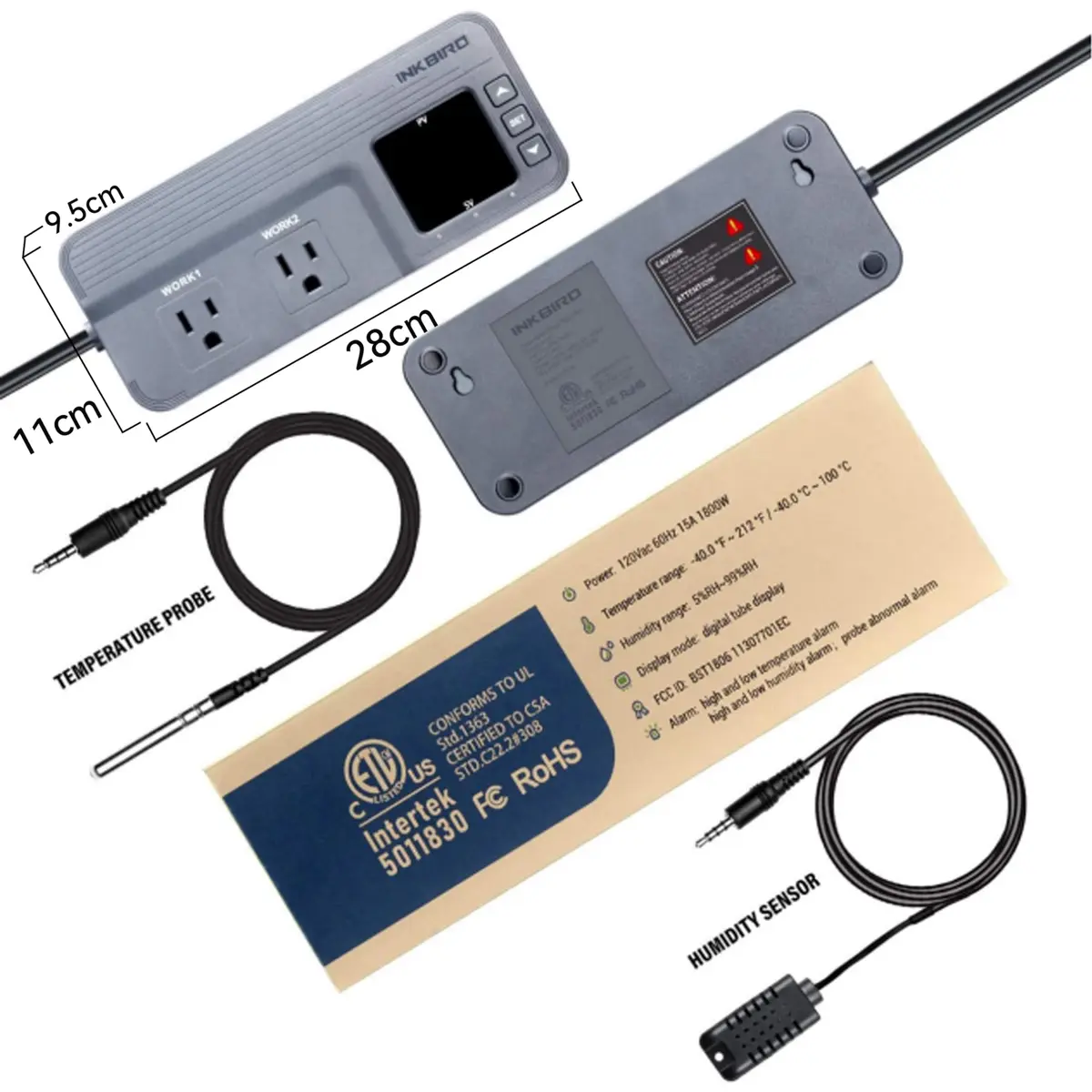 Inkbird Temperature and Humidity Controller ITC-608T | Dual Stage Thermostat for Grow Tents & Greenhouses - view 2
