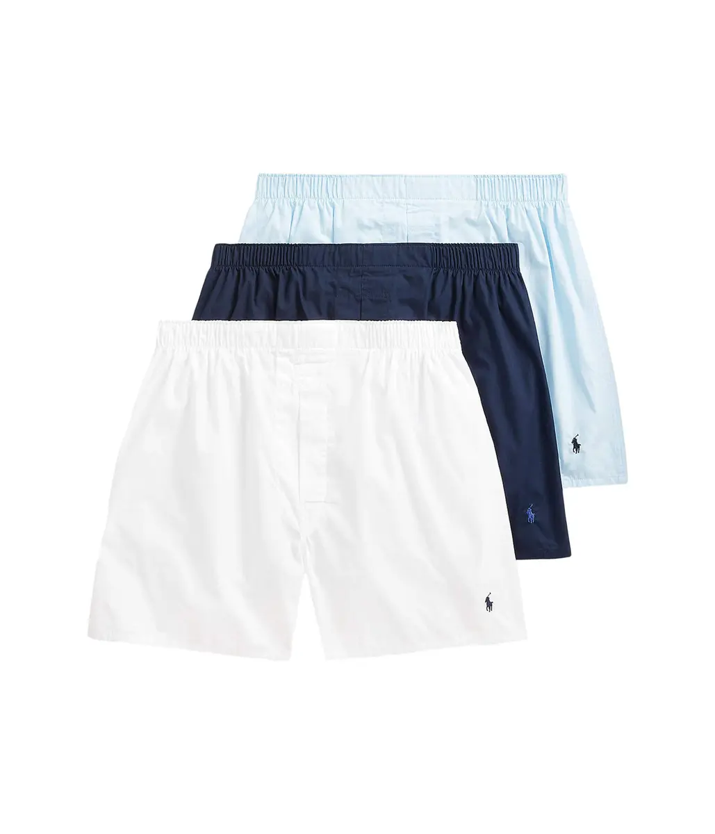 Polo Ralph Lauren Classic Fit Cotton Woven Boxers 3-Pack Large | Breathable Comfort for Indian Climate - main product image