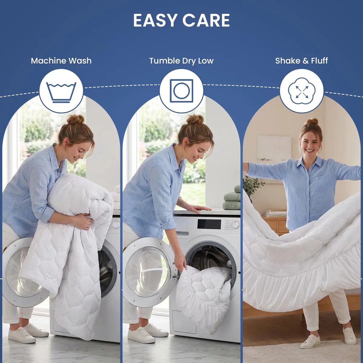 LEISURE TOWN Olympic Queen Mattress Pad Cover 66" x 80" | Deep Pocket Cotton Top Pillow Top with Snow Down Alternative Fill (8-21 Inch) - view 6
