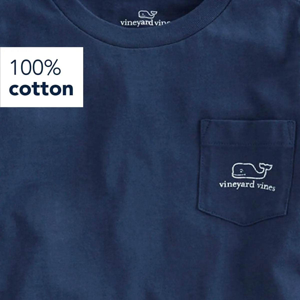 vineyard vines Boys' Long Sleeve Vintage Whale Pocket T-Shirt, Blue Blazer, Large | Classic Vintage Style for Boys - view 4