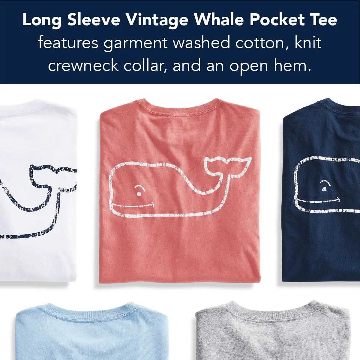 vineyard vines Boys' Long Sleeve Vintage Whale Pocket T-Shirt, Blue Blazer, Large | Classic Vintage Style for Boys - view 6
