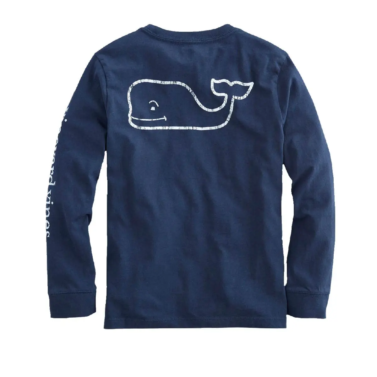 vineyard vines Boys' Long Sleeve Vintage Whale Pocket T-Shirt, Blue Blazer, Large | Classic Vintage Style for Boys - main product image