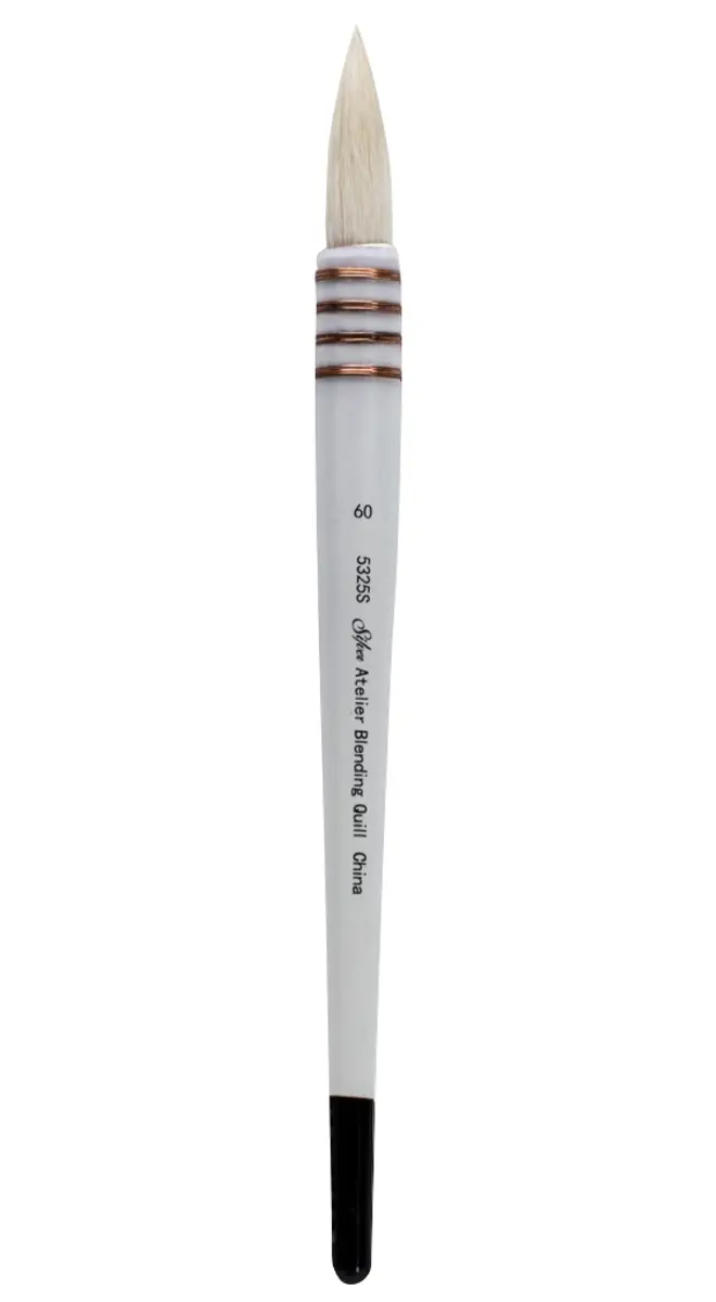 Silver Brush Limited Silver Atelier Goat Hair Blending Quill Brush | Premium Artist Brush for Acrylic & Watercolor - main product image