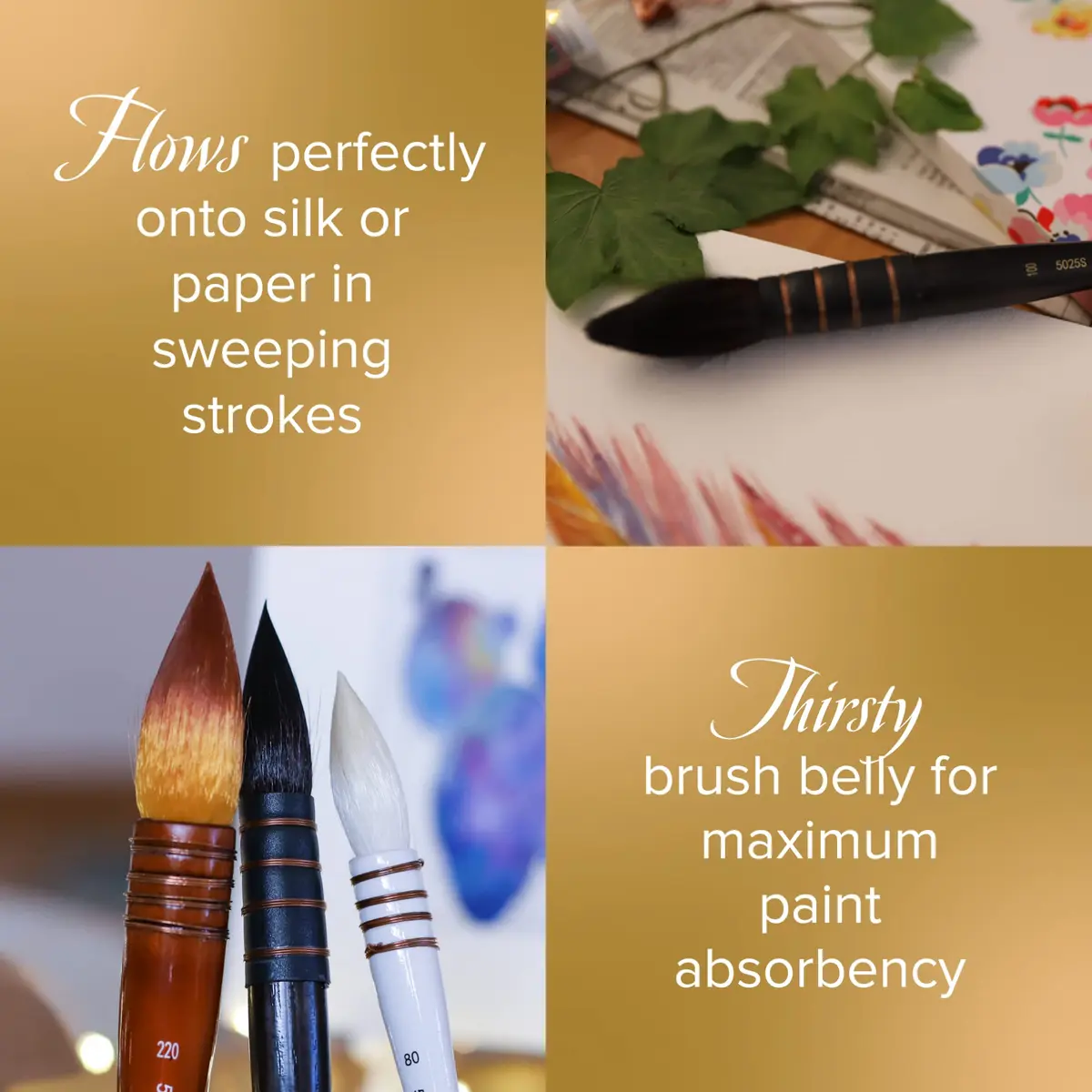 Silver Brush Limited Silver Atelier Goat Hair Blending Quill Brush | Premium Artist Brush for Acrylic & Watercolor - view 4