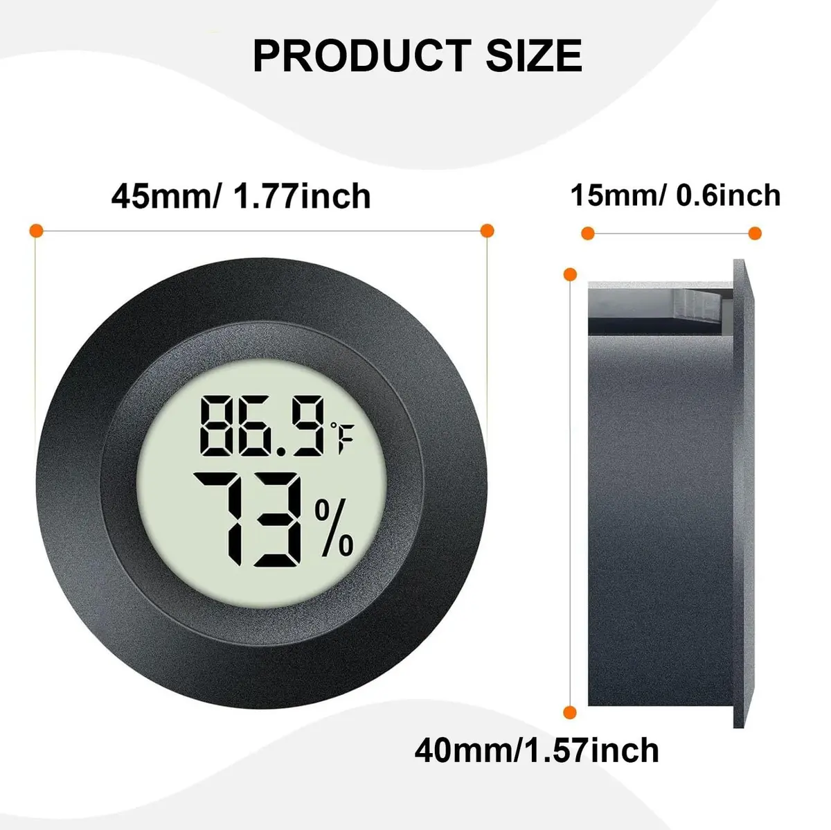 JEDEW Digital Humidity Meter & Thermometer 2 Pack | Measures 0-70°C (32-158°F) & 10-99% RH - view 2