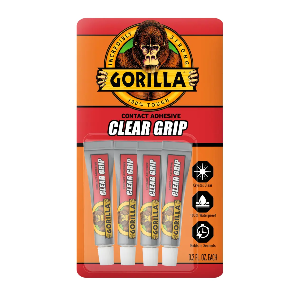Gorilla Clear Grip Adhesive for Diamond Art & Jewelry 0.8 oz (0.2 fl oz Each) | Instant Clear Bond for Crafts & Repairs - main product image