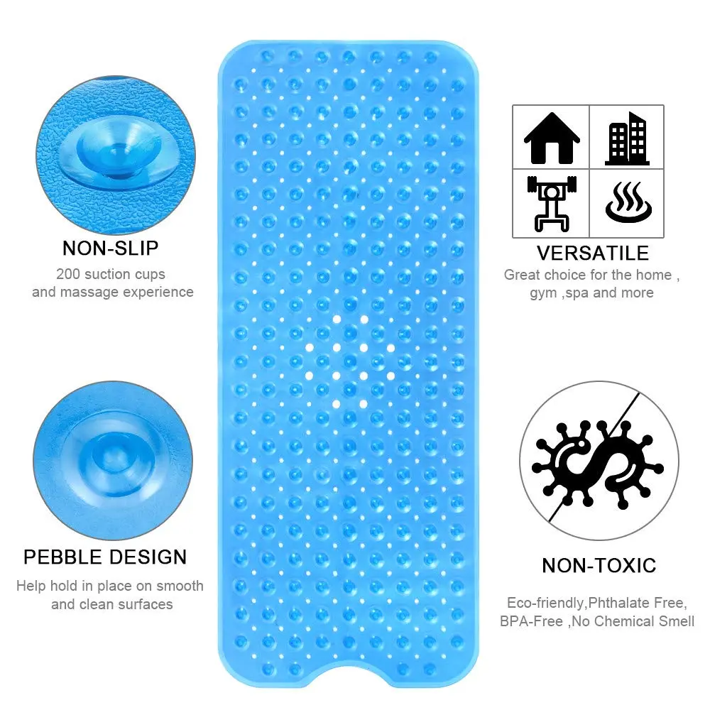 YINENN Bath and Shower Safety Mat 40x16 inch | Non Slip with Suction Cups for Bathroom & Tub - view 6