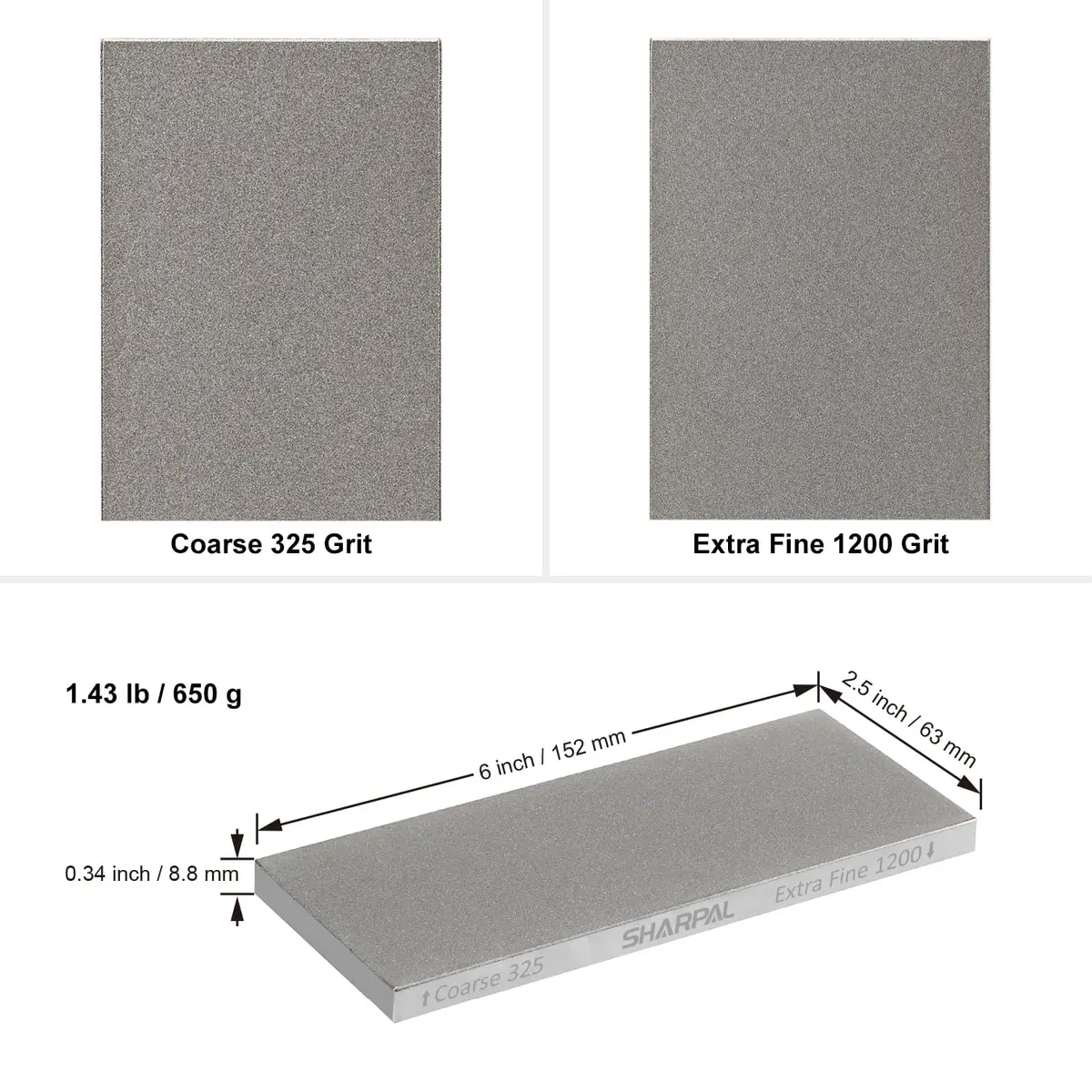 SHARPAL 156N Double-sided Diamond Sharpening Stone 16.5cm x 6.35cm (6 in. x 2.5 in.) | Coarse 325 / Extra Fine 1200 Grit - view 4