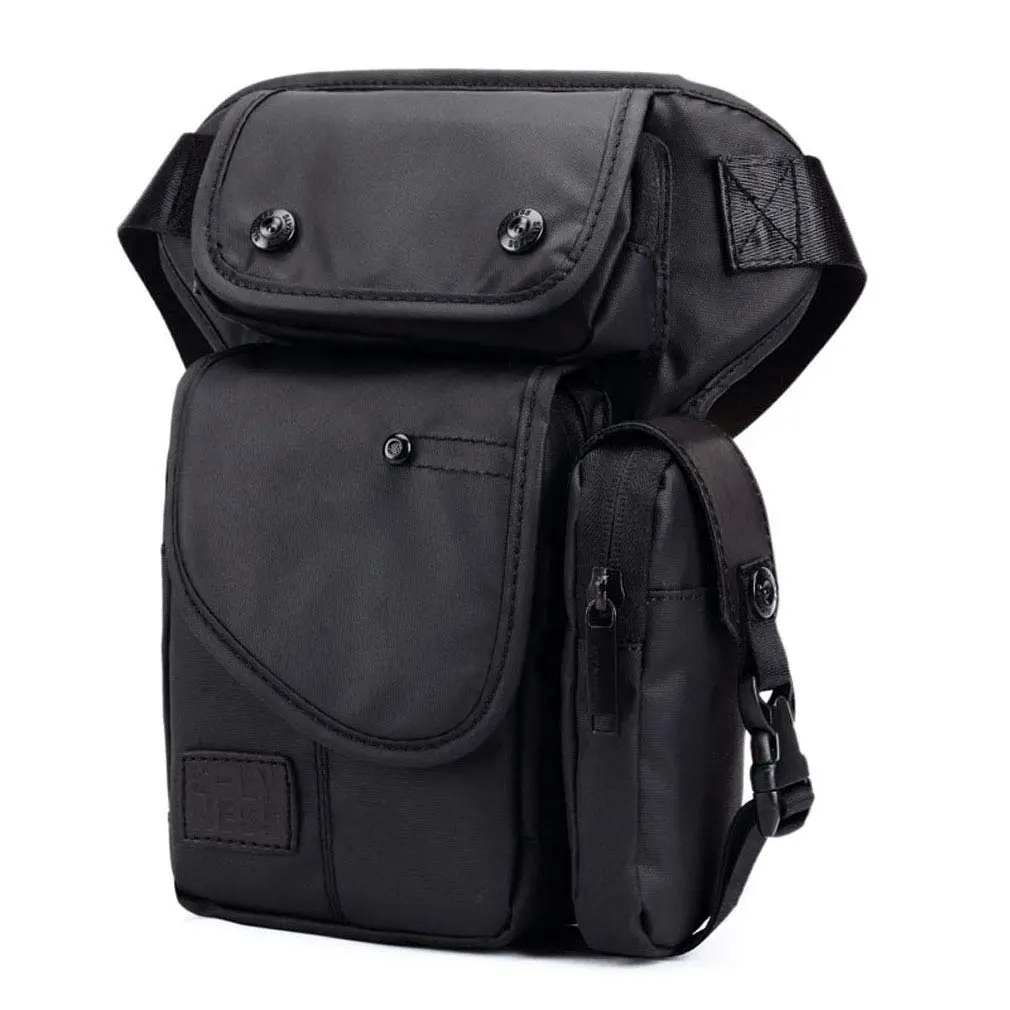 Hebetag Motorcycle Drop Leg Bag Outdoor Waist Pack for Men Women Thigh Waist Fanny Pack Travel Sports Bike Riding Cycling Fishing Camping Hiking Pouch Daypack | Water-Resistant Oxford, Adjustable Straps - view 3