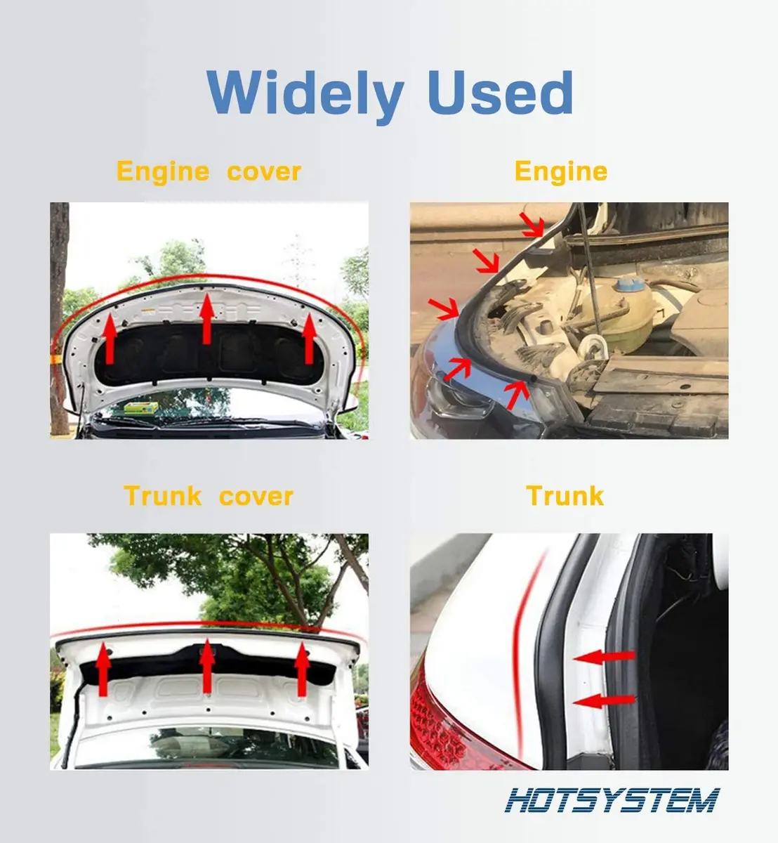 HOTSYSTEM D-Shape Door Rubber Seal Strip Weatherstrip 26.25ft | Self Adhesive Car & Truck Seal - view 5