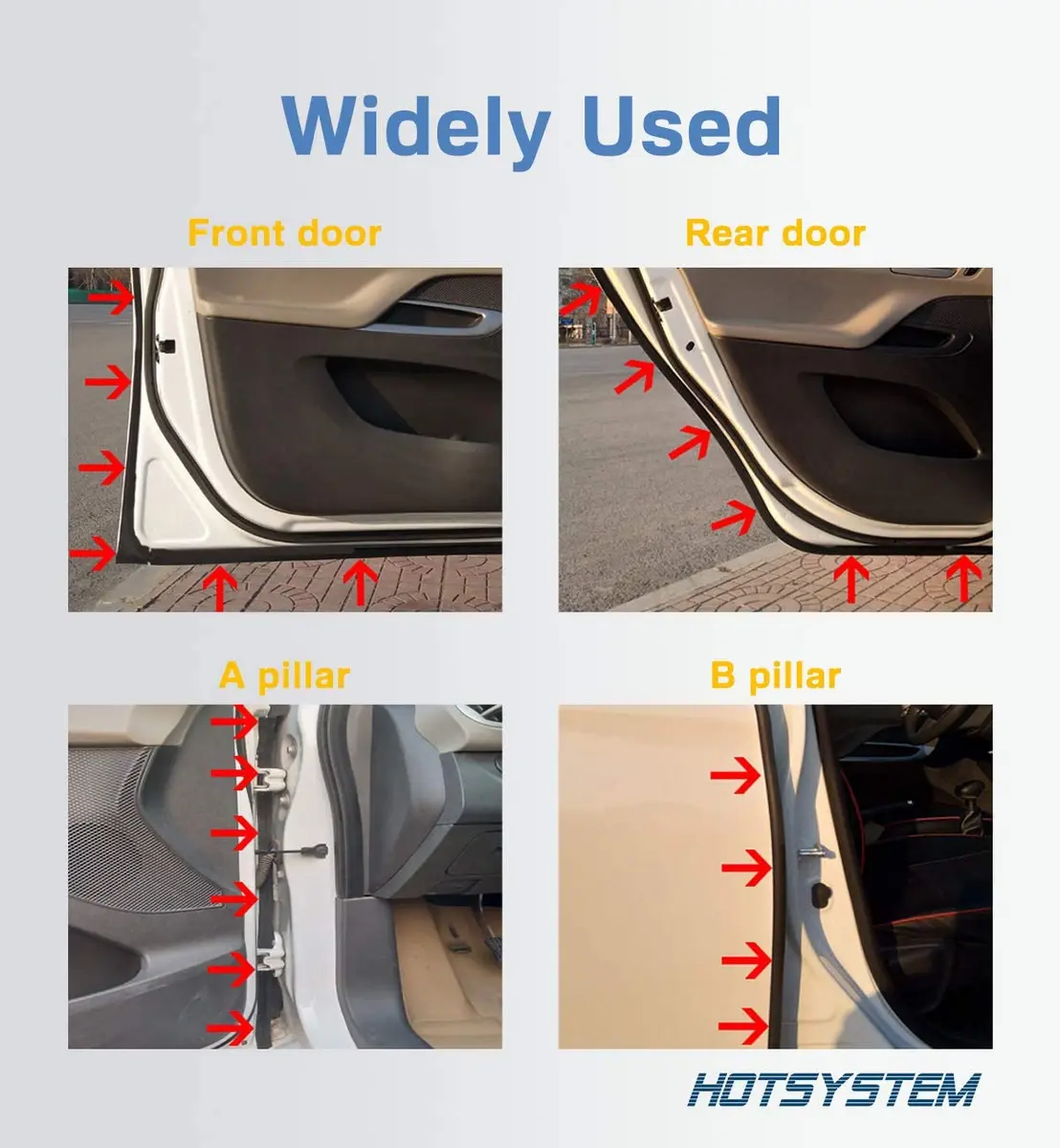 HOTSYSTEM D-Shape Door Rubber Seal Strip Weatherstrip 26.25ft | Self Adhesive Car & Truck Seal - view 6
