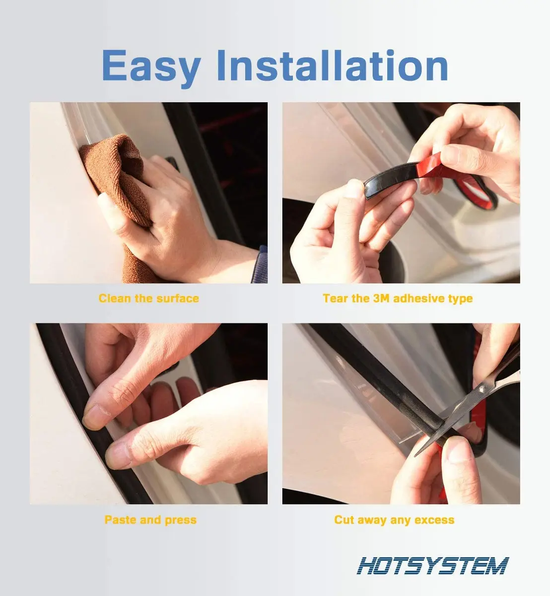 HOTSYSTEM D-Shape Door Rubber Seal Strip Weatherstrip 26.25ft | Self Adhesive Car & Truck Seal - view 4