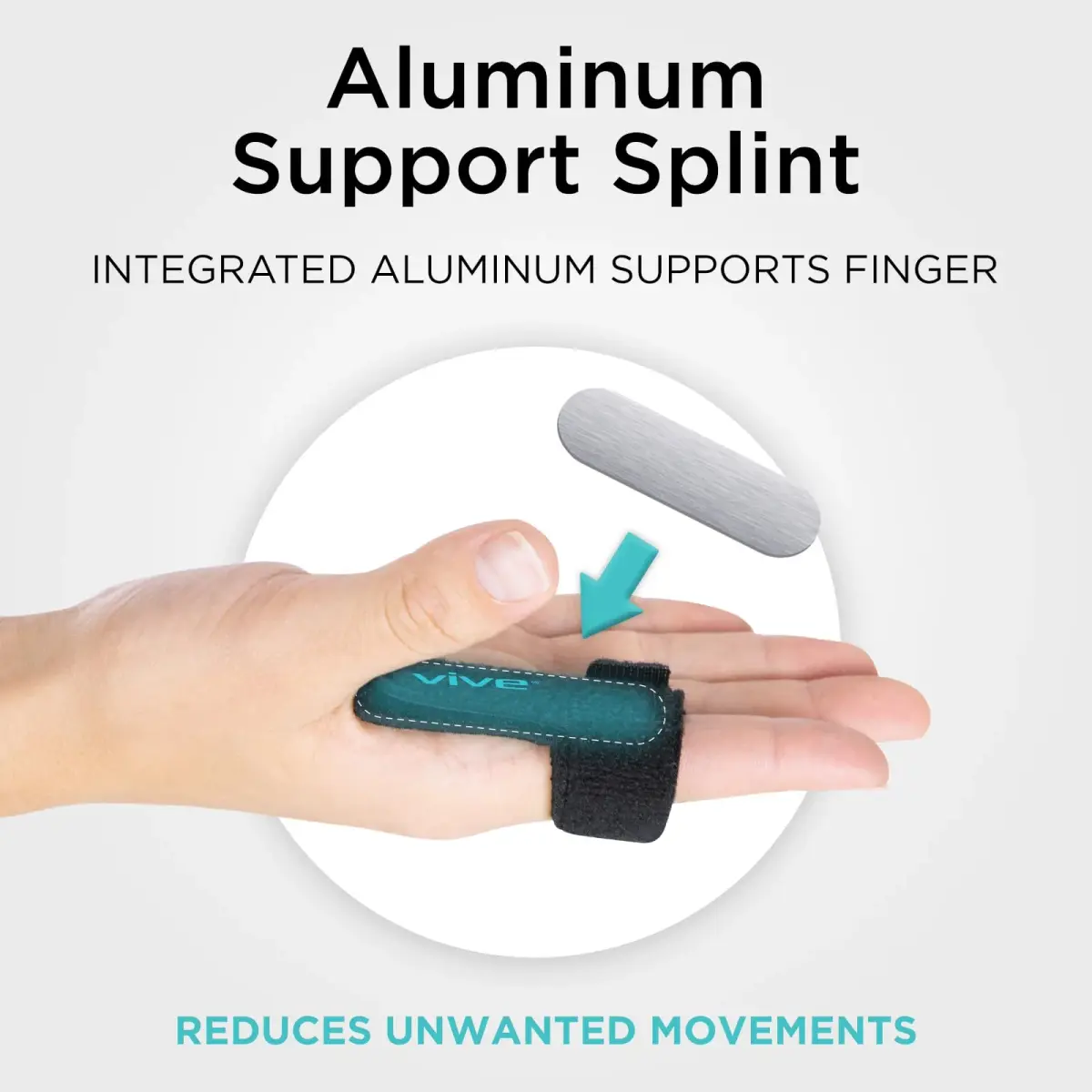 Vive Trigger Finger Splint Brace for Straightening Curved, Bent Fingers & Thumb | 2-Pack Black, Adjustable Up to 3.5" (8.9cm) - view 3