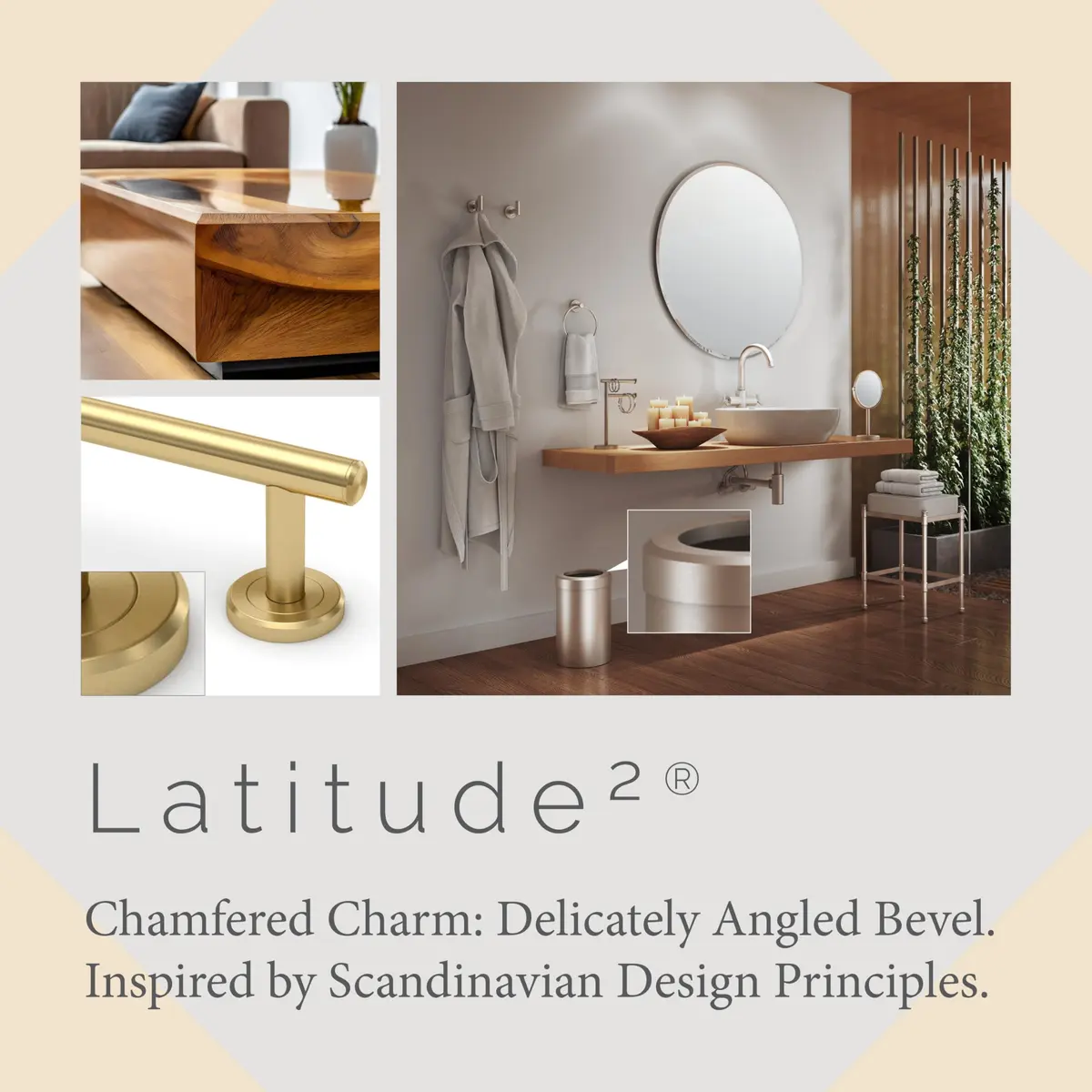 Gatco Latitude II 18-Inch Towel Bar | Brushed Brass Wall Mounted Bathroom Towel Holder - view 2